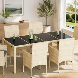 Glass Table Top 100x50cm Black Outdoor Indoor Furniture Minimalist Modern Dining
