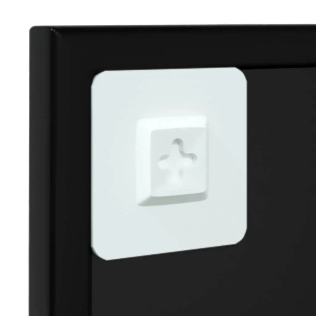 Wall Mirror Black 60x60cm Metal Frame Hook Mount