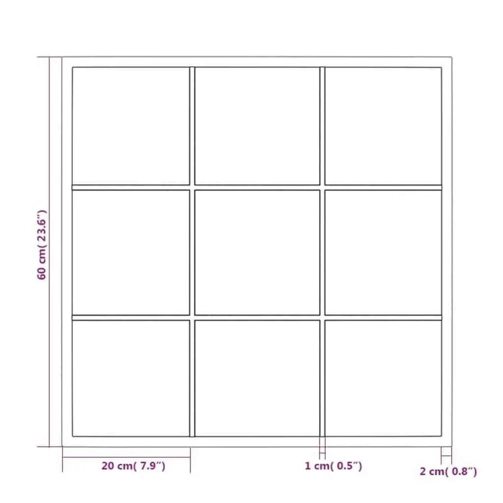 Wall Mirror Black 60x60cm Metal Frame Hook Mount