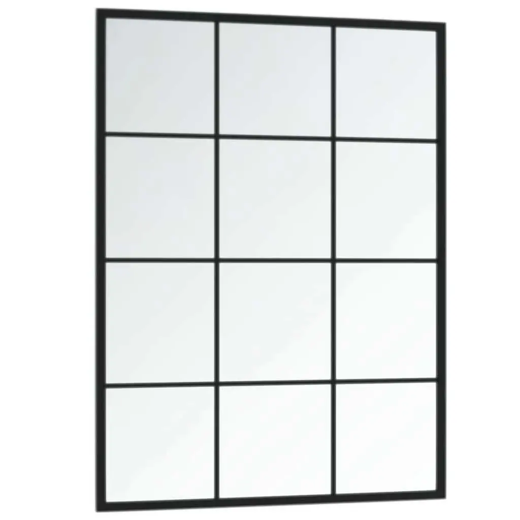 Wall Mirror Black 80x60 cm Metal Frame Wall-mounted Indoor Home Decor