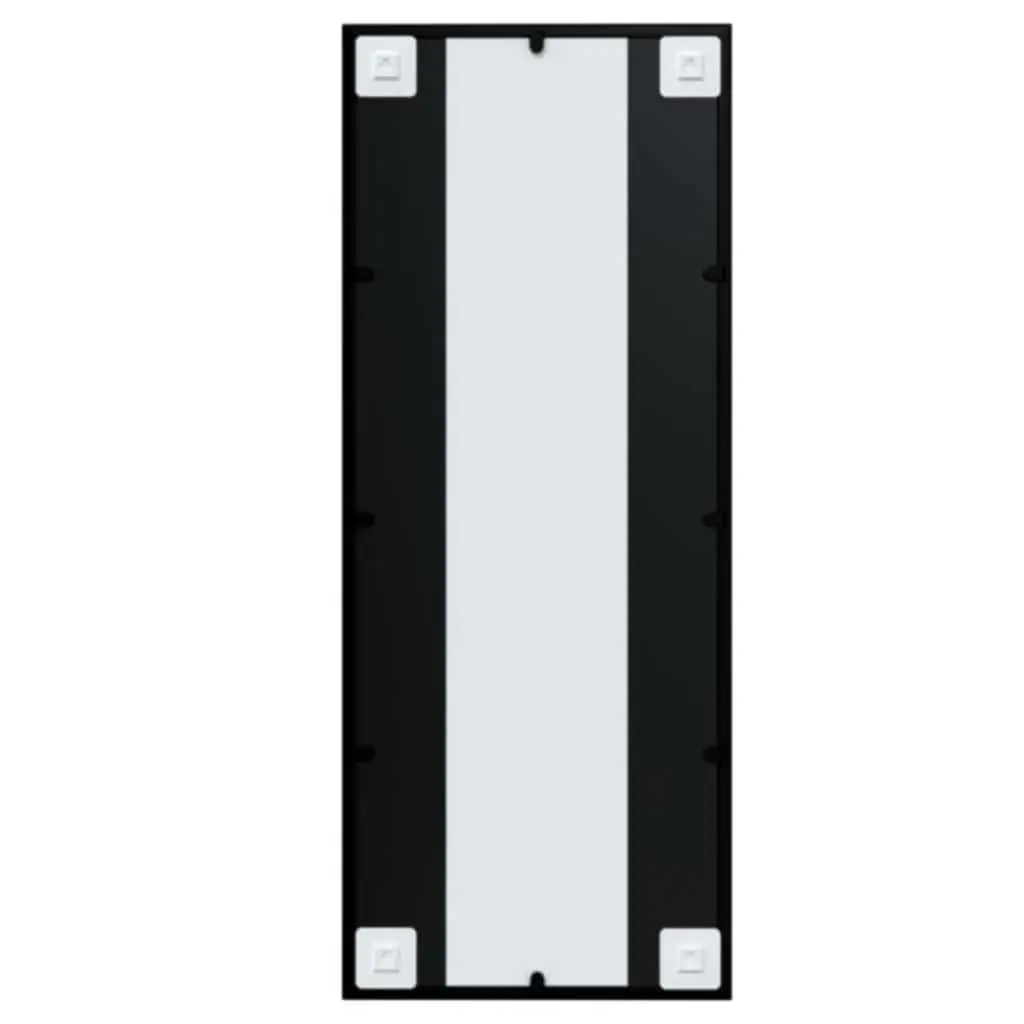 Wall Mirror Black 100x40 cm Metal Frame Horizontal Vertical Mounted