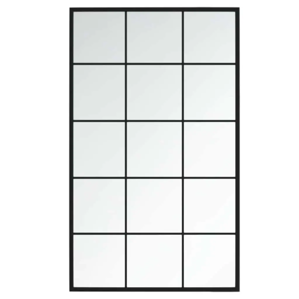 Wall Mirror Black 100x60 cm Metal Frame Flexible Mounting Home Decor