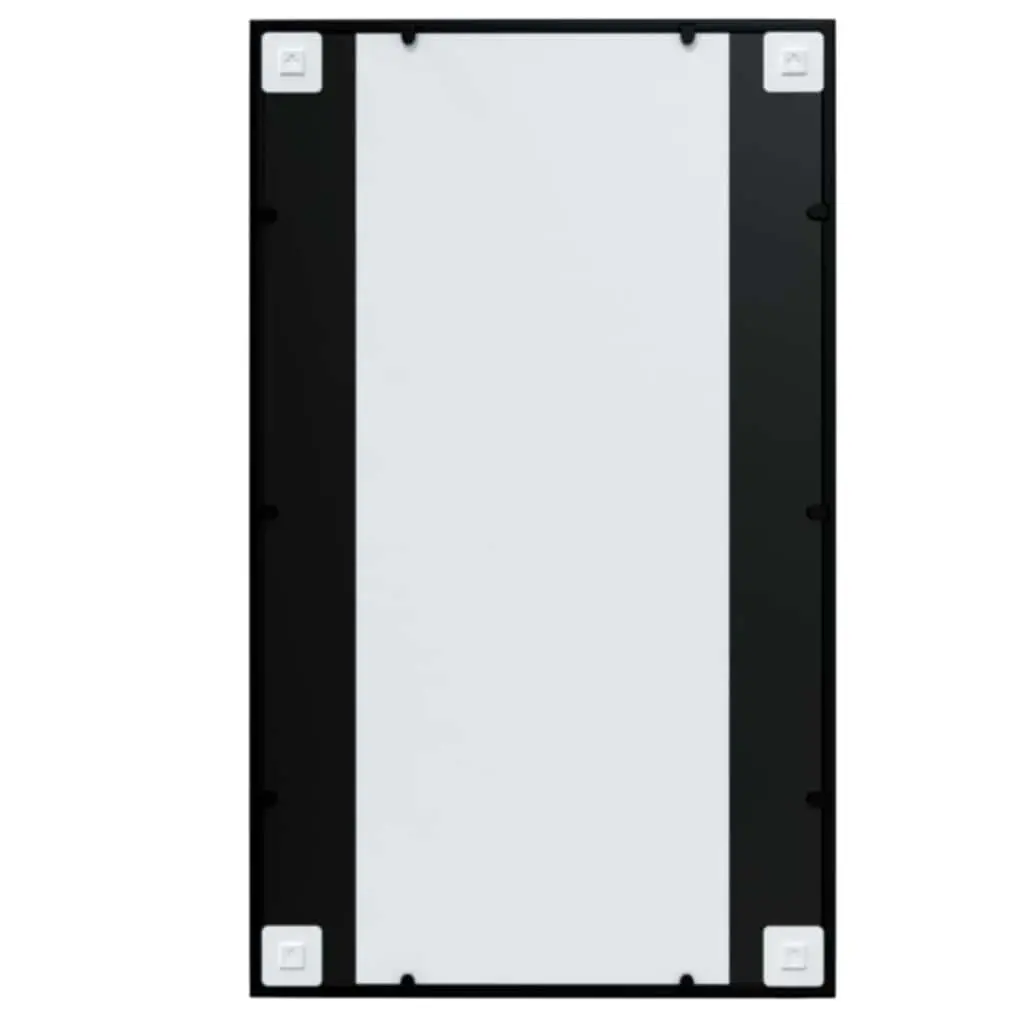 Wall Mirror Black 100x60 cm Metal Frame Flexible Mounting Home Decor