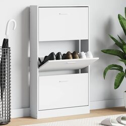 White 3-Drawer Shoe Cabinet, Perfect for Your Home 59x17x108 cm