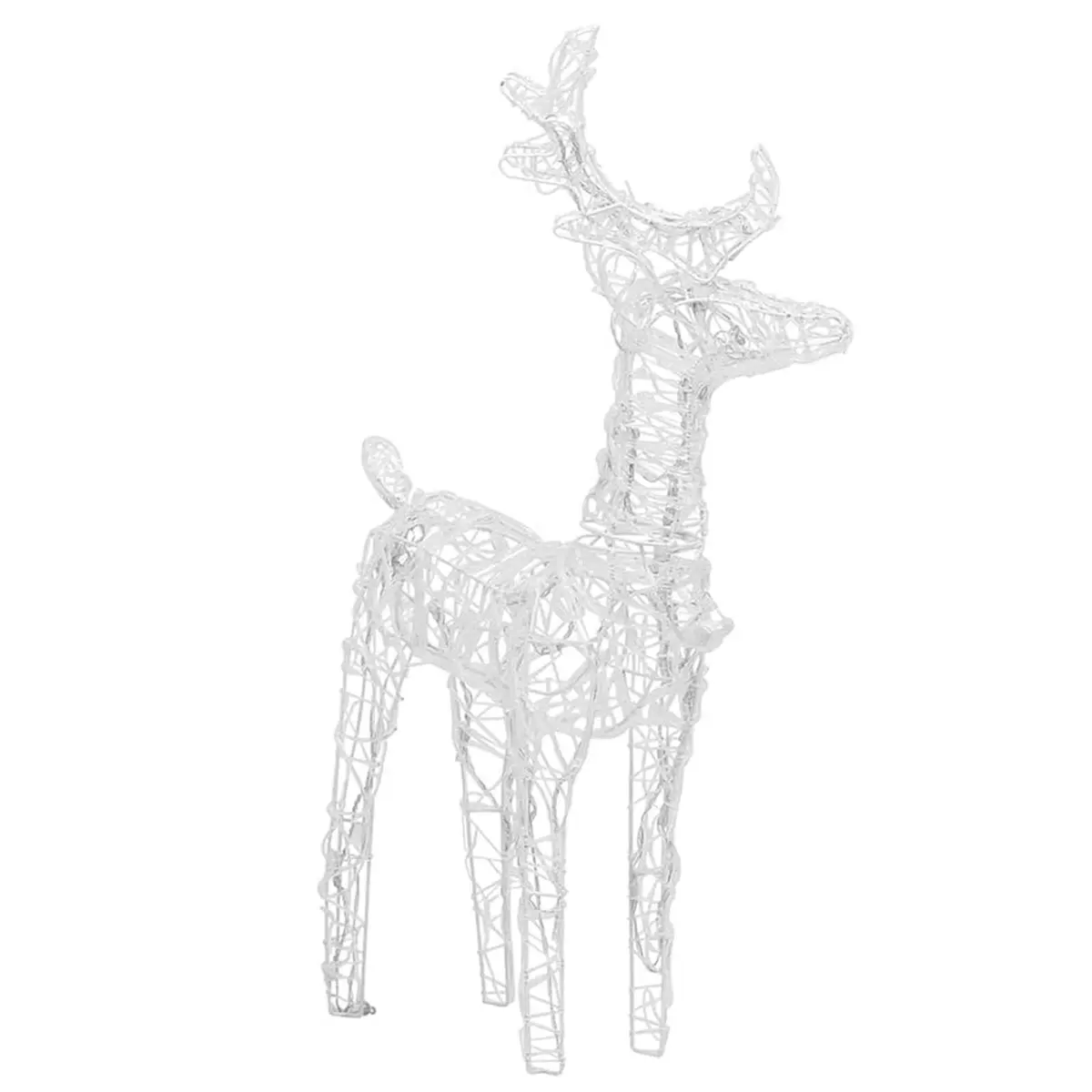 Christmas Reindeer Outdoor Yard Decoration Multicolour 2 Piece 80 LEDs Acrylic Lights Display
