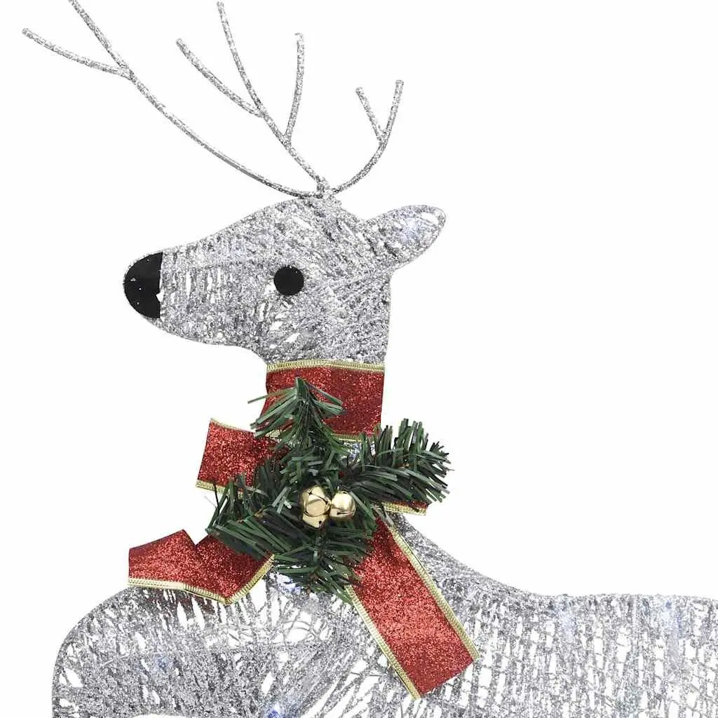 Christmas Reindeer Decoration Silver 2 Piece 40 LED Lights 8 Effects Indoor Outdoor