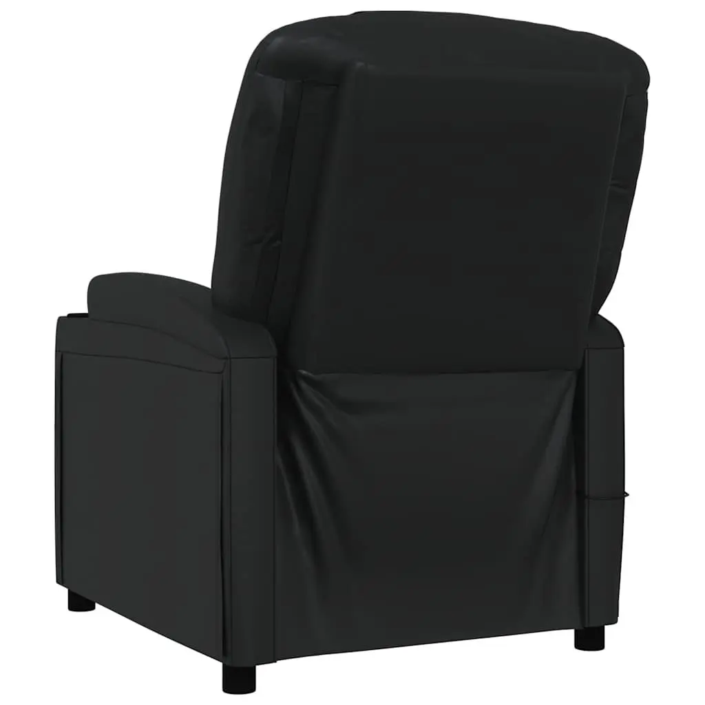 Electric Massage Chair Black Reclining 6 Points Vibration Hand Control