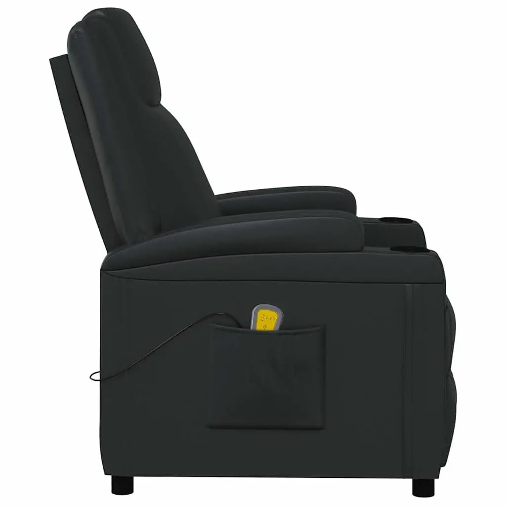 Electric Massage Chair Black Reclining 6 Points Vibration Hand Control