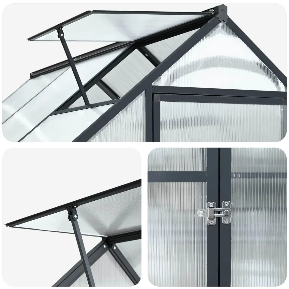 Garden Greenhouse Tunnel Anthracite Adjustable Height Portable