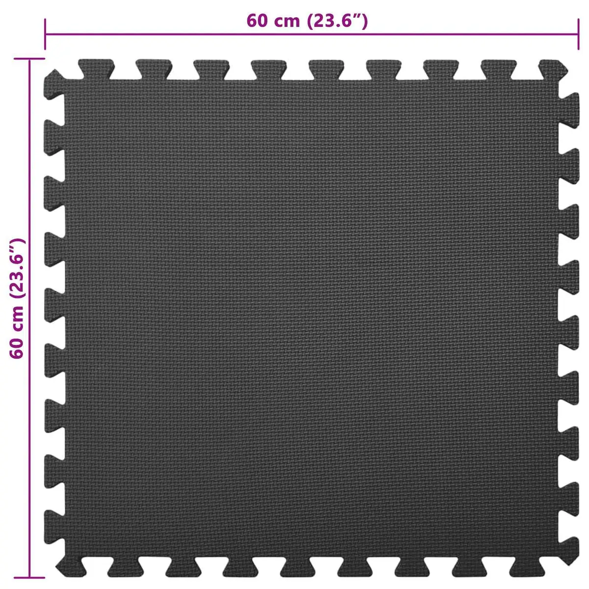 Pool Ground Mat Black 6 Piece EVA Foam Modular Interlocking Tiles Non-Slip Water-Resistant Quick-Drying