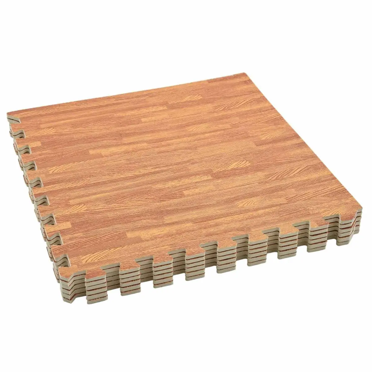 Pool Ground Mat Brown 6 Pieces EVA Foam Modular Non-Slip Water Resistant