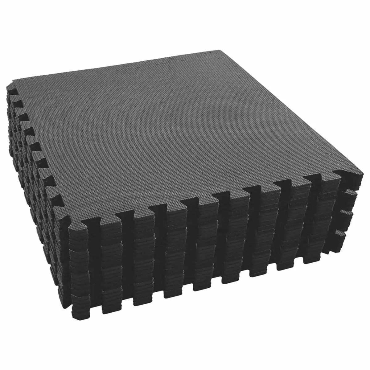 Pool Ground Mat Black 24 Piece Modular Tiles EVA Foam Interlocking Non-Slip Surface