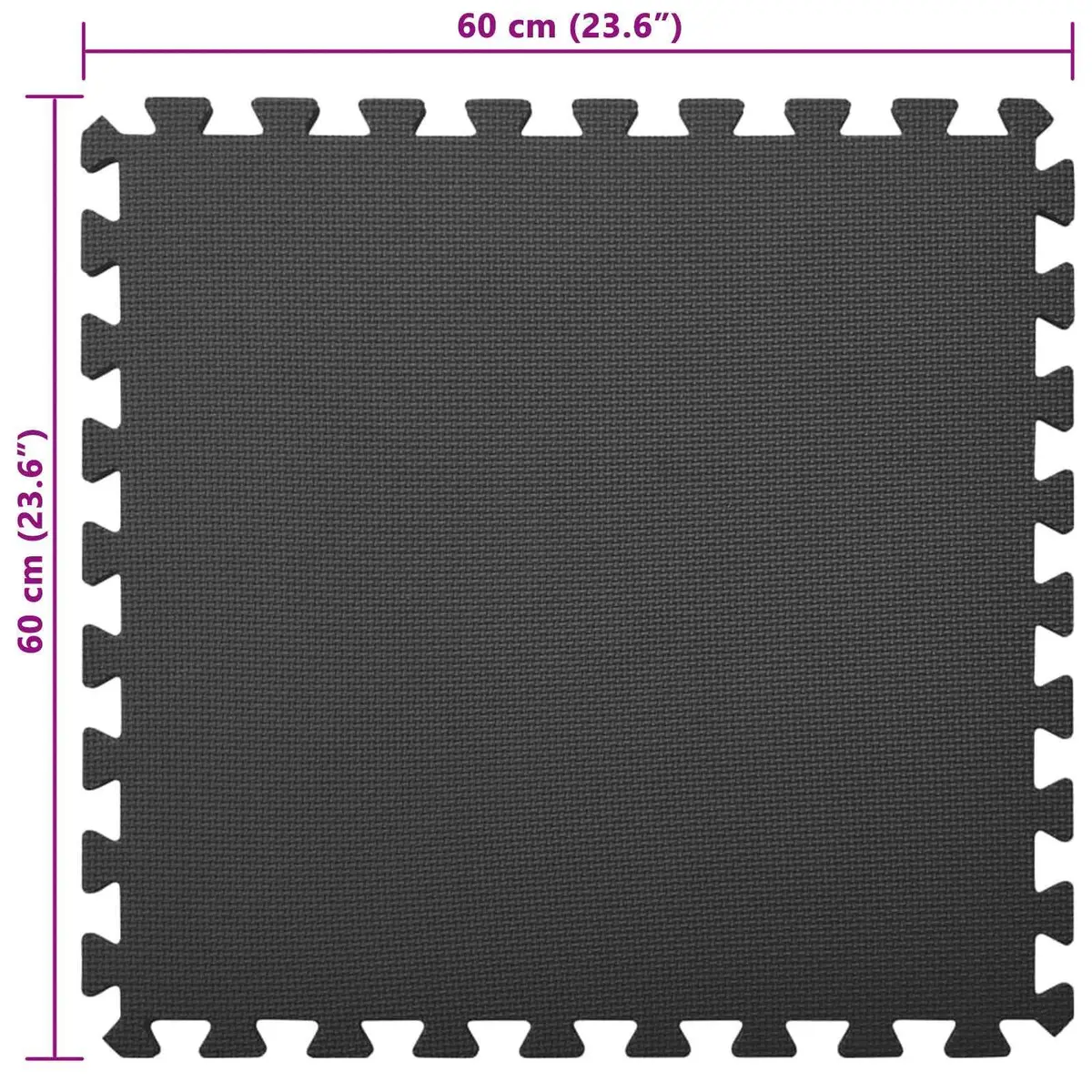 Pool Ground Mat Black 24 Piece Modular Tiles EVA Foam Interlocking Non-Slip Surface