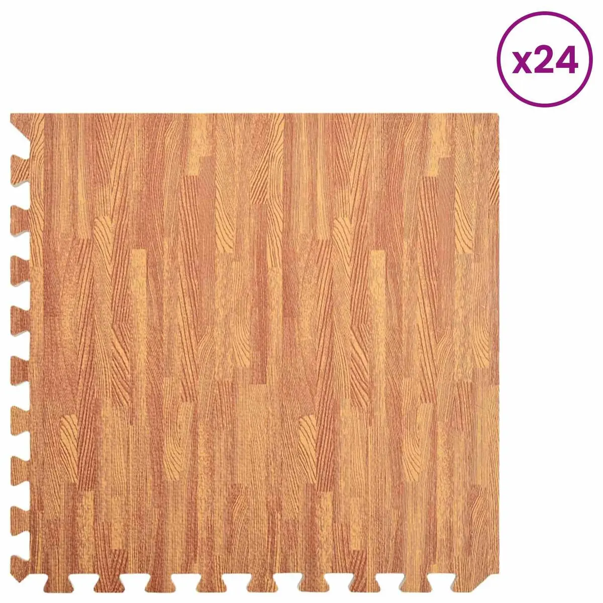 Pool Ground Mat Brown 24 Piece EVA Foam Modular Interlocking Tiles Water-Resistant Non-Slip Surface