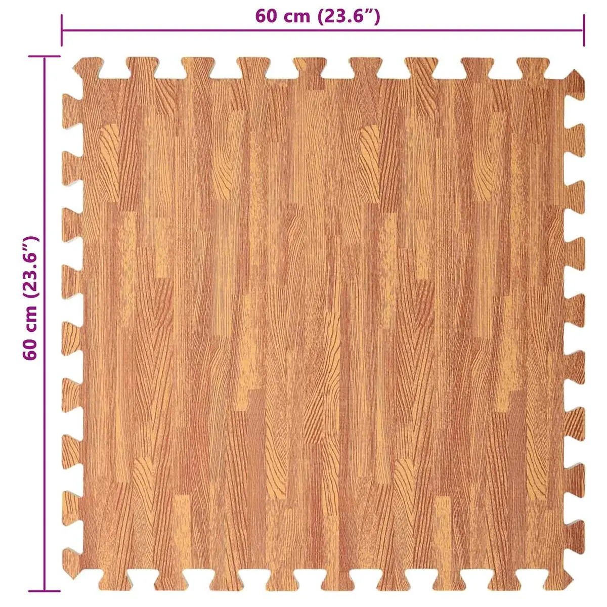 Pool Ground Mat Brown 24 Piece EVA Foam Modular Interlocking Tiles Water-Resistant Non-Slip Surface