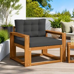 Concise Solid Wood Outdoor Sofa Section Design