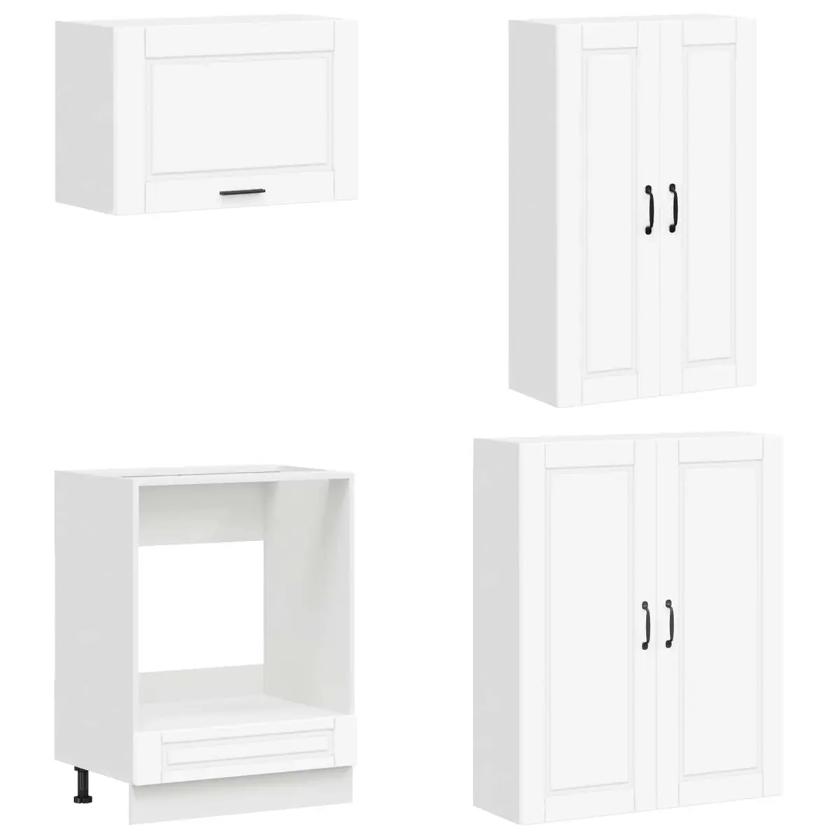 Kitchen Unit PORTO 8 Piece White Engineered Wood Storage Cabinet Cupboard