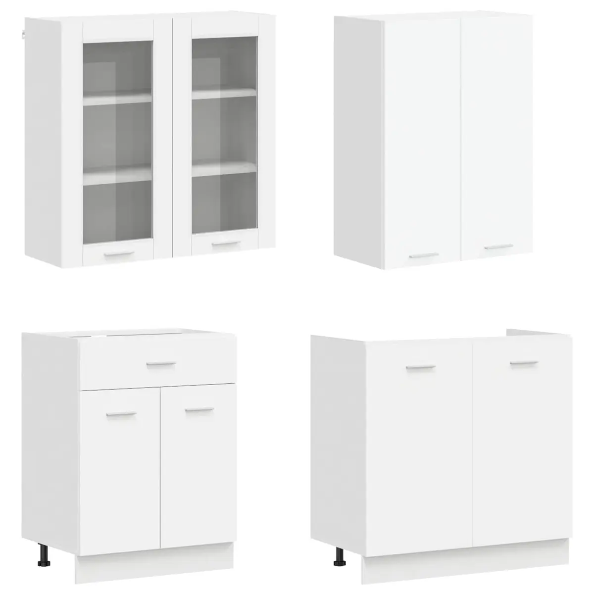 8 Piece White Kitchen Cabinet Unit