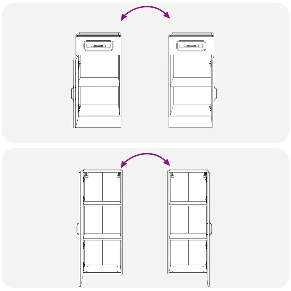 Kitchen Cabinet Unit White 5 Piece Engineered Wood Storage Organiser Adjustable Shelves