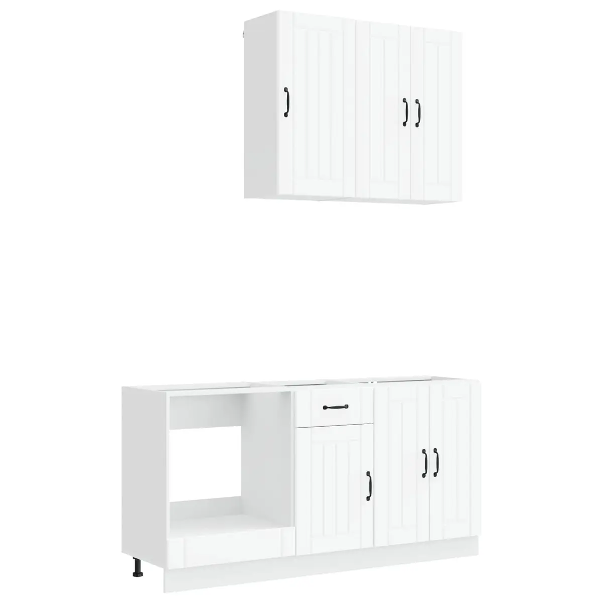 Kitchen Unit White 5 Piece Engineered Wood Storage Cabinet Furniture