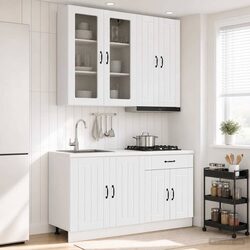 Concise Kitchen Unit Set in High Gloss White Finish