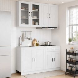 Compact 4-Piece Engineered Wood Kitchen Storage