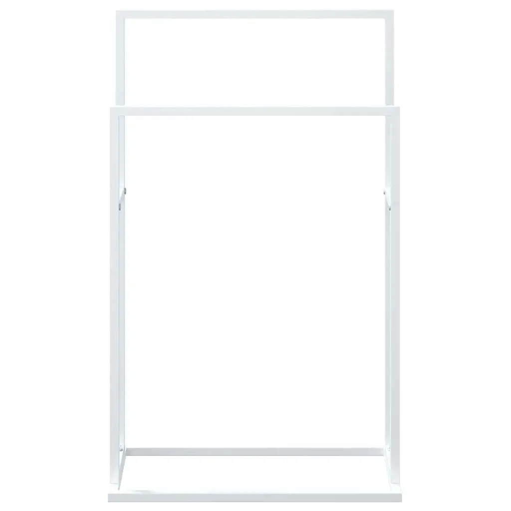 White Freestanding Towel Rack 2-Tier Organiser for Bathroom Storage and Accessories