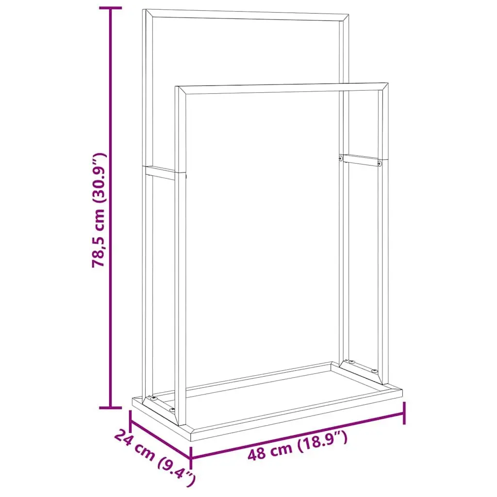 White Freestanding Towel Rack 2-Tier Organiser for Bathroom Storage and Accessories