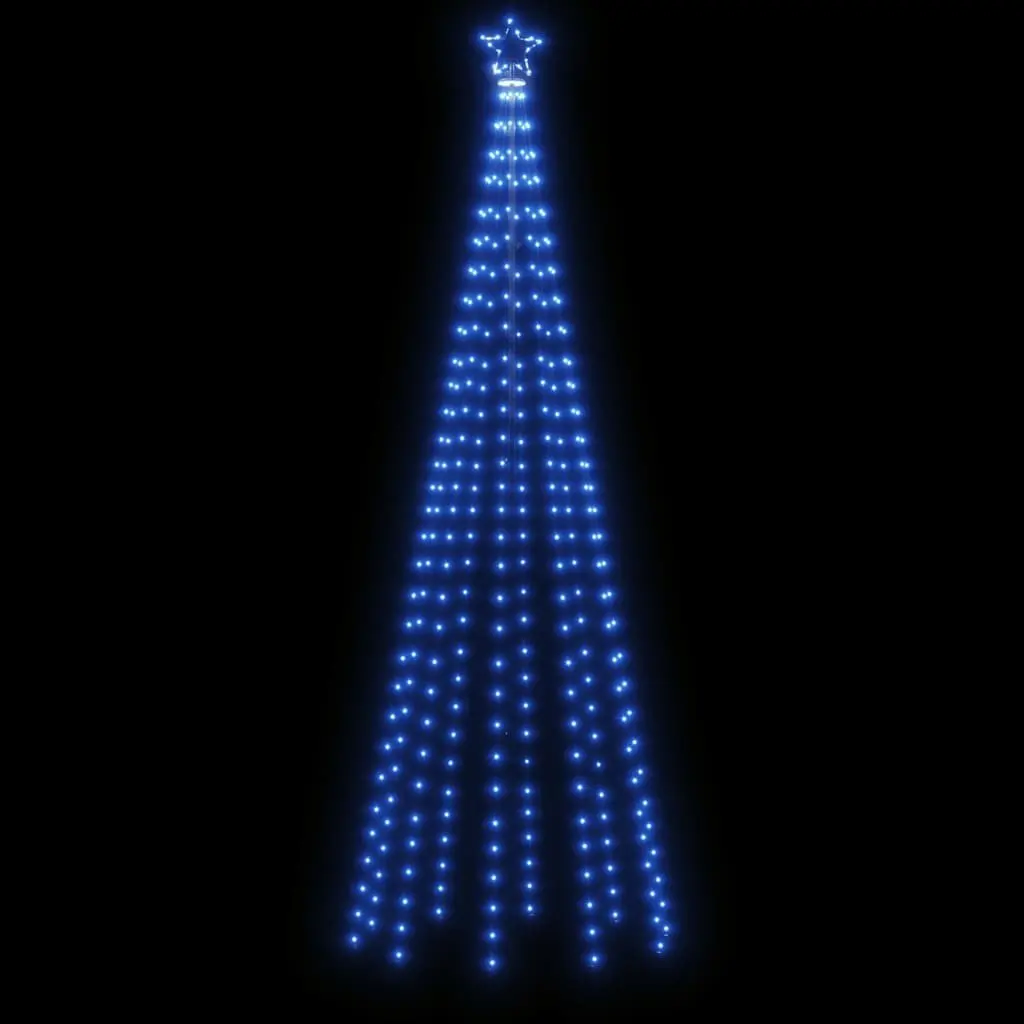 Christmas Cone Tree Blue 100cm Diameter 300cm Height 310 LEDs 8 Lighting Effects Indoor Outdoor