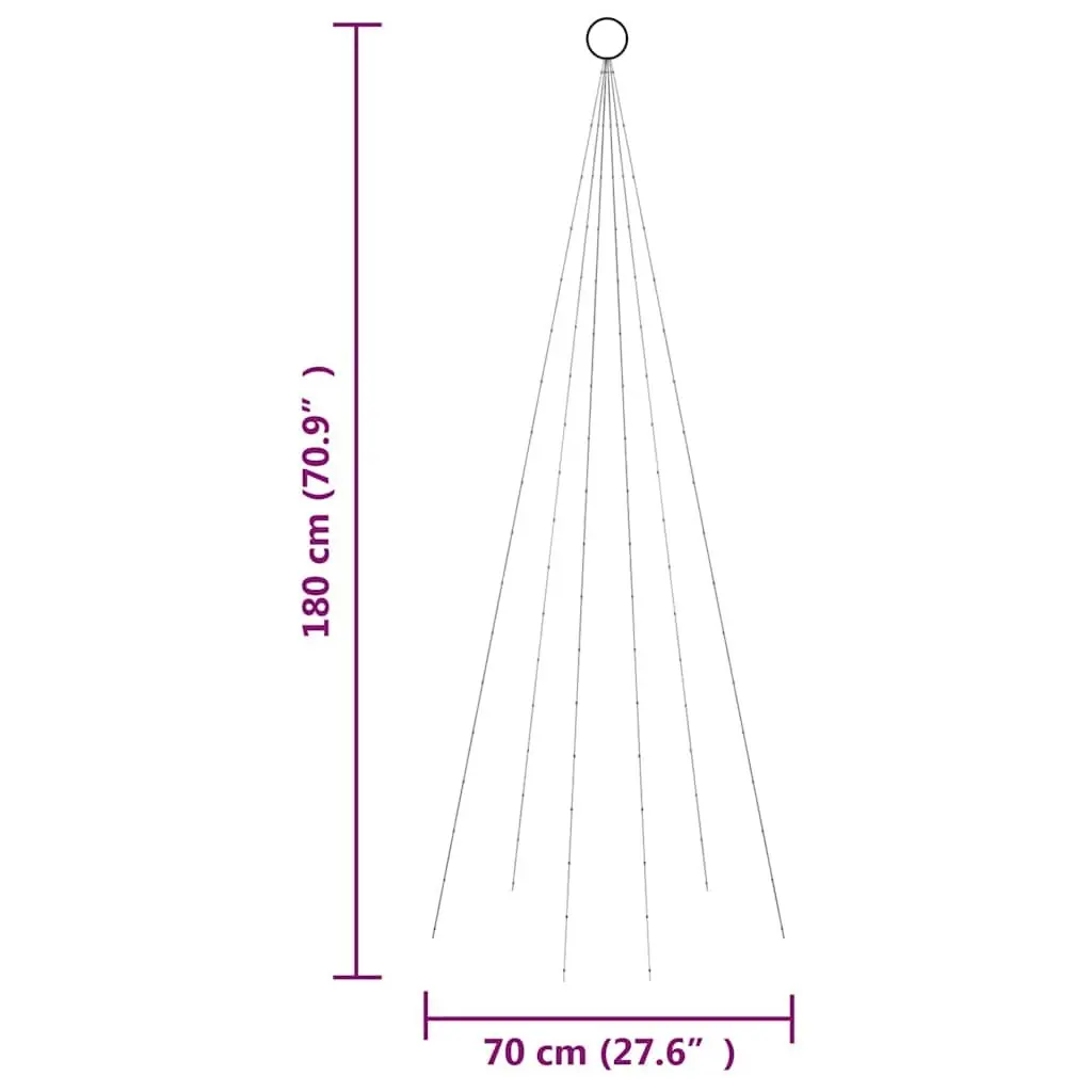 Christmas Tree Light Cold White 180cm 108 LEDs Flagpole Mounted Outdoor