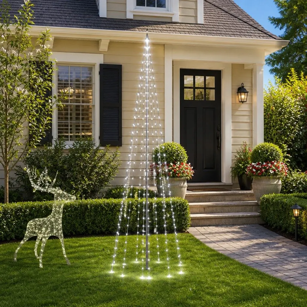 Christmas Tree Light Cold White 300cm 310 LEDs 8 Effects Outdoor