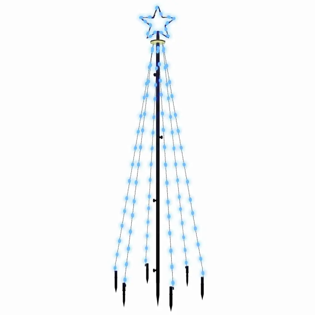 Blue Christmas Tree 180cm Spike Base 108 LEDs Holiday Decoration