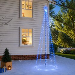 Christmas Tree with Spike Blue 310 LEDs 300cm Tall Holiday Home Decoration