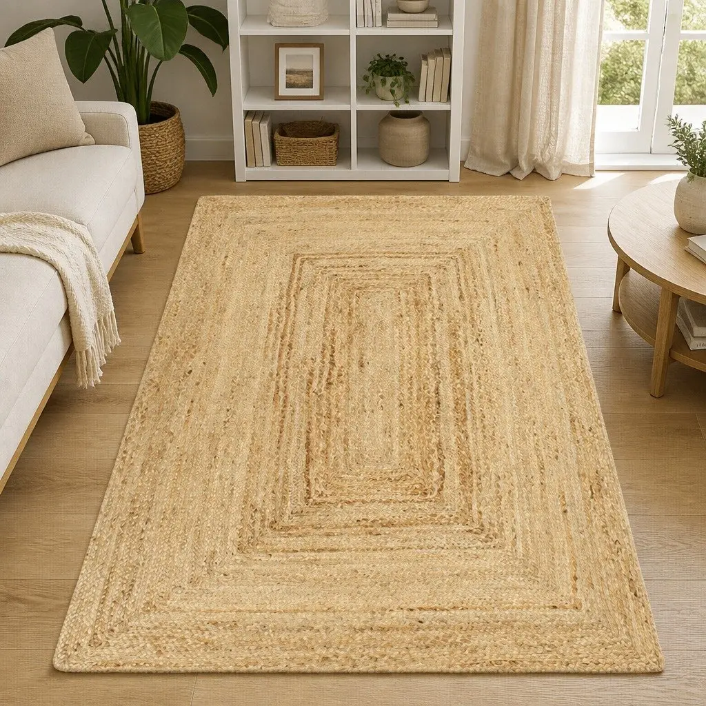 Handmade Jute Area Rug 200x300 cm, Brown