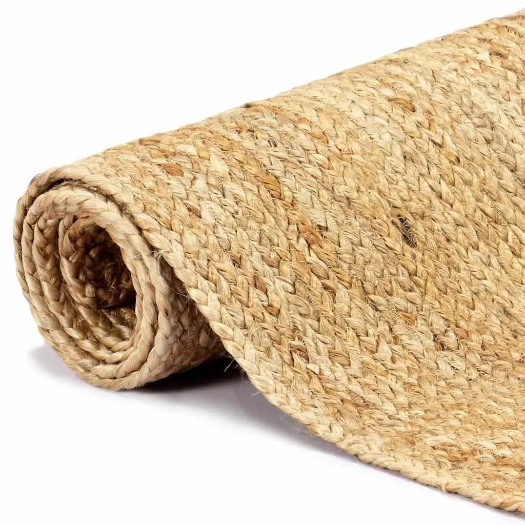 Jute Area Rug Brown 200x300 cm Handmade Braided Floor Mat