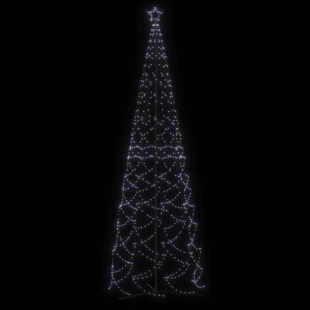Christmas Cone Tree Cold White 500cm Tall 160cm Wide 1400 LEDs Zigzag Shape 8 Lighting Effects
