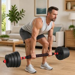 4-in-1 Adjustable Dumbbell Set 40kg Home Gym Weightlifting Free Weights Black