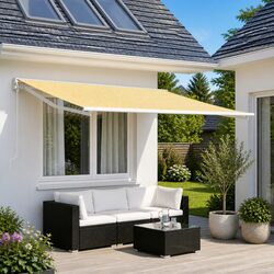 Efficient Yellow White Awning Fabric 300 x 250 cm
