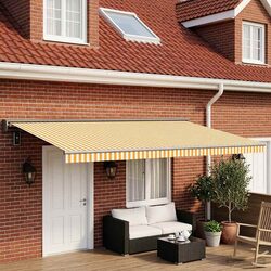 Yellow White Awning Fabric 500 x 300 cm for Shade