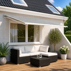Awning Replacement Fabric Anthracite White 350 x 250 cm UV Weather Resistant
