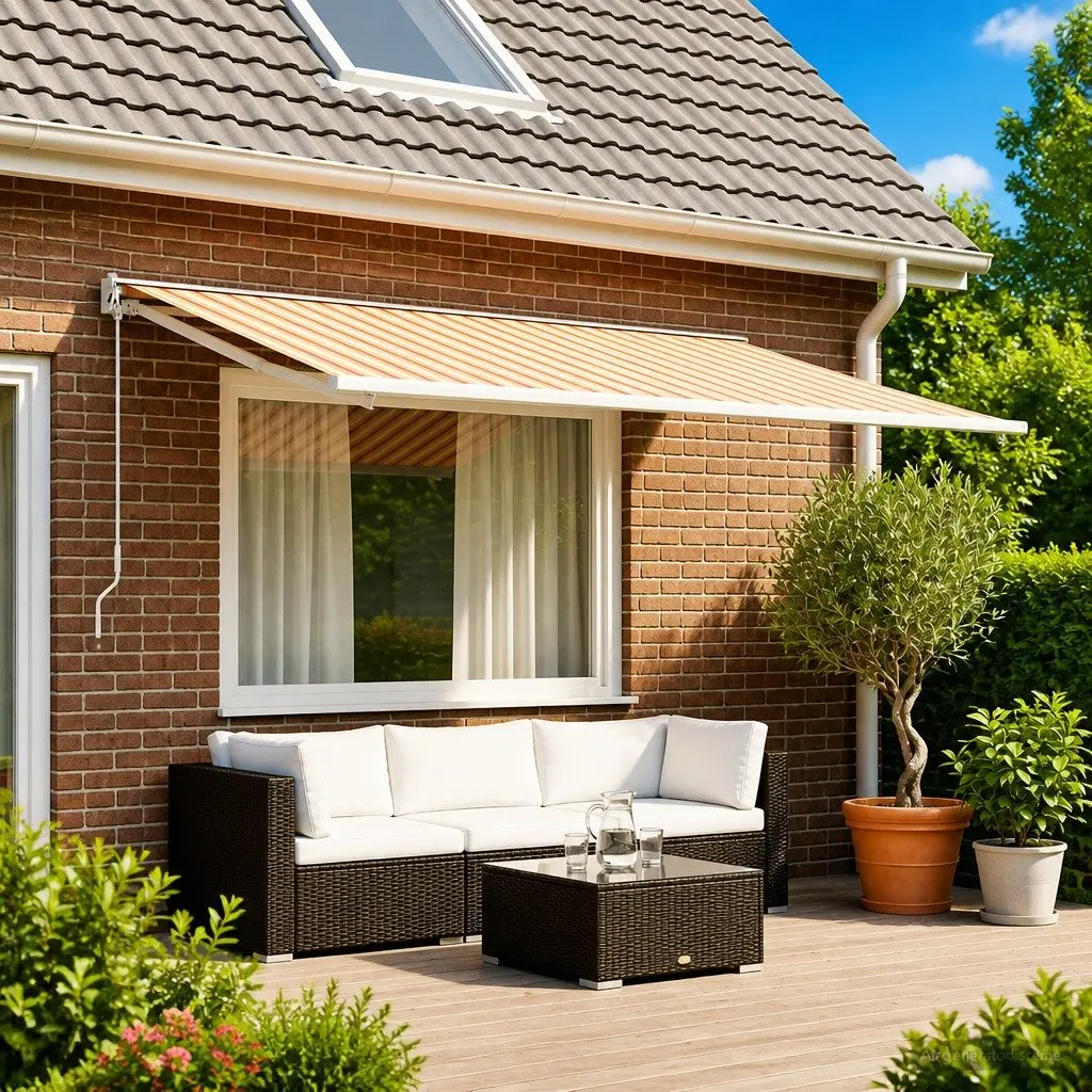 Awning Replacement Fabric Multicolour 300 x 250 cm UV Resistant Polyester Outdoor Shade