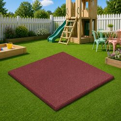 Red Rubber Fall Protection Tiles – Perfect for Outdoor Areas