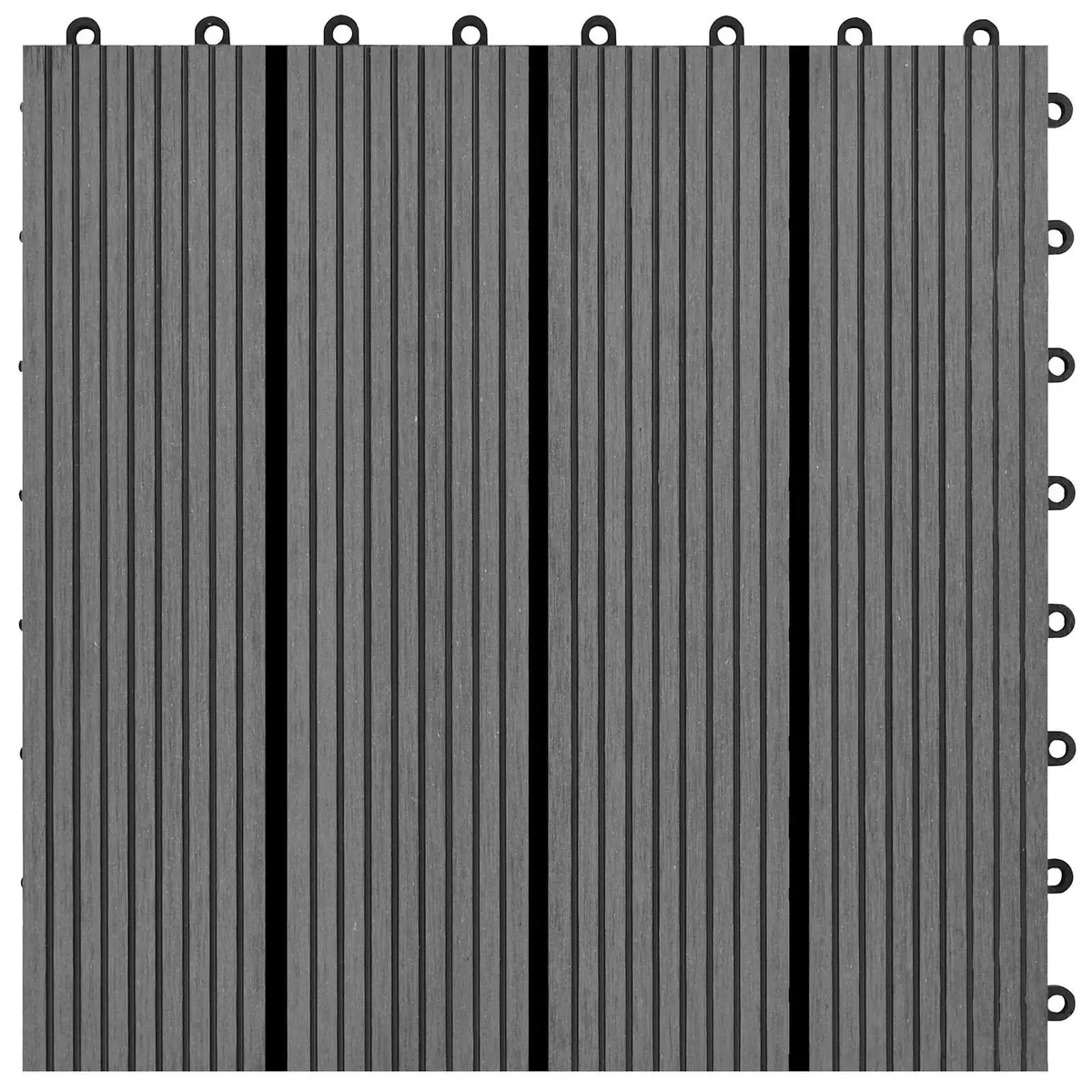 Decking Tile 22 pcs Grey 30 x 30 cm Square Outdoor Garden Patio Flooring
