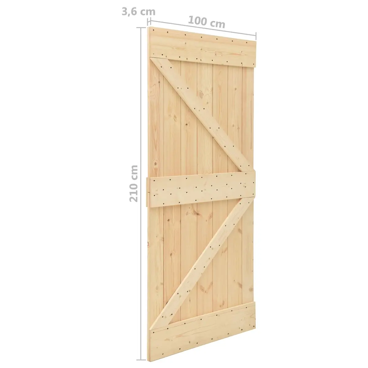 Sliding Door Brown 100 x 210 cm Solid Pine Wood Modern Room Divider