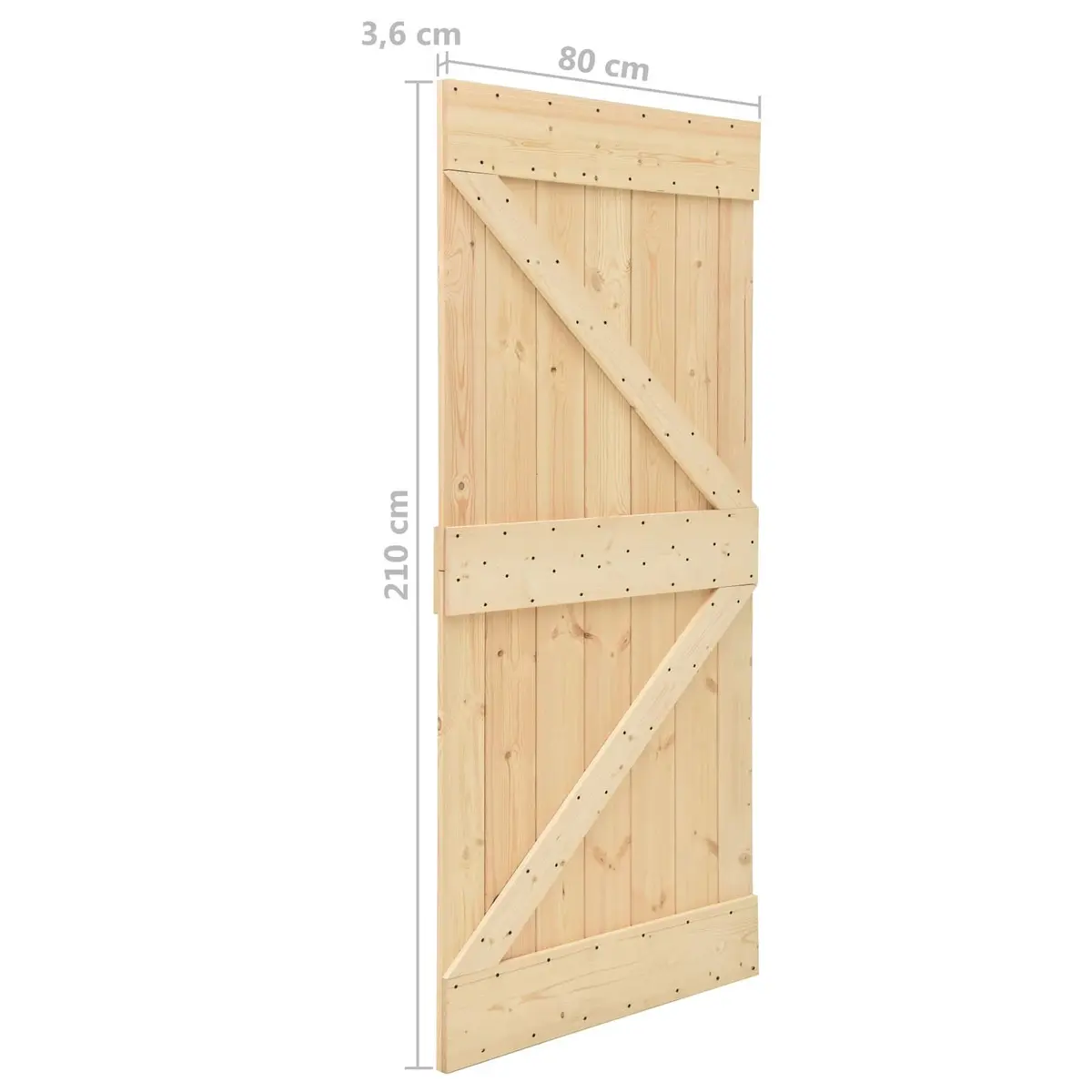 Sliding Door 2 pcs 80 x 210 cm Solid Pine Wood Modern Space-Saving Room Divider