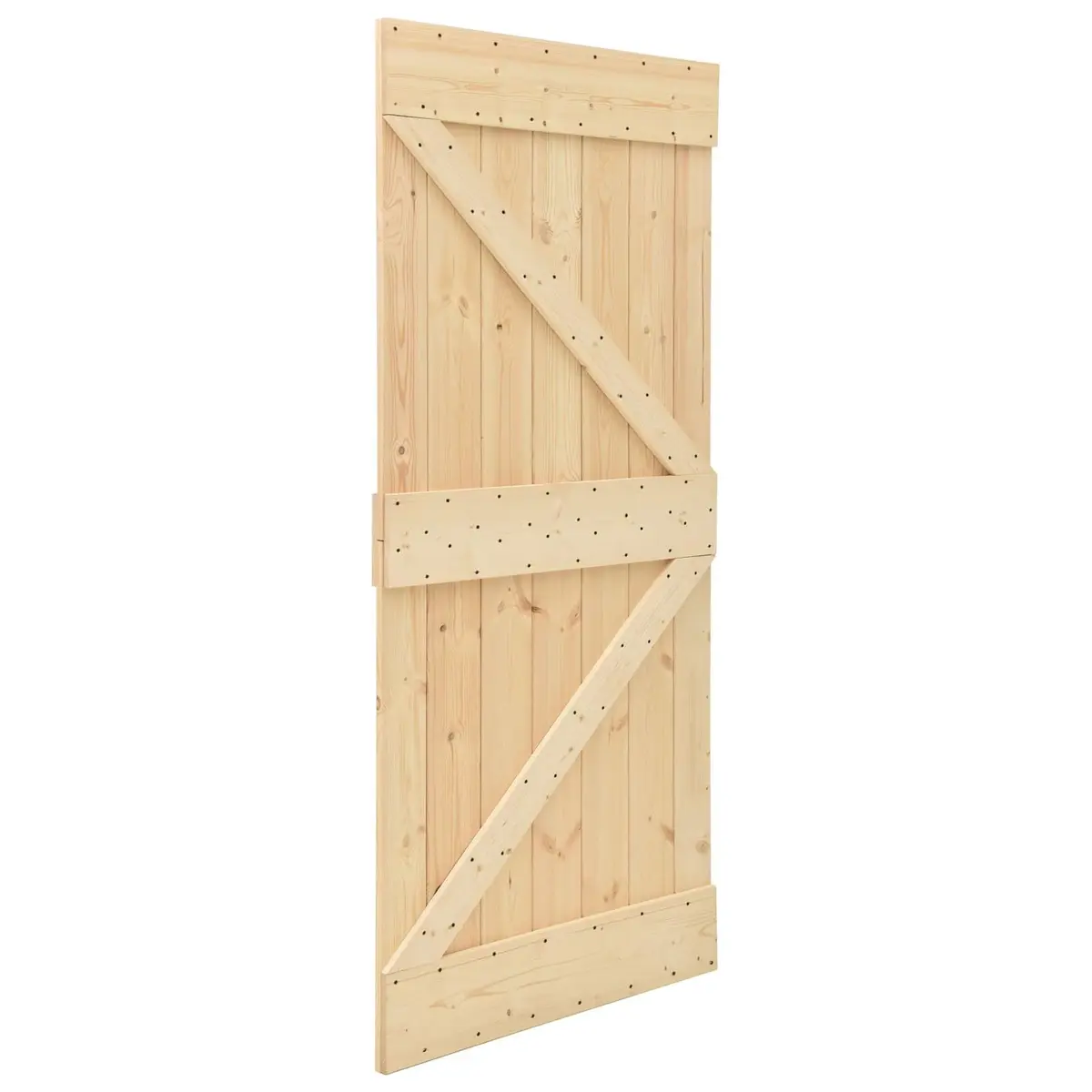 2 pcs Solid Pine Wood Sliding Doors, Easy to Use