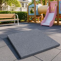 Durable Fall Protection Tiles - 12 pcs Grey, 50 x 50 cm