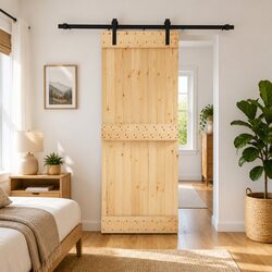 Concise Pine Wood Sliding Door 80 x 210 cm