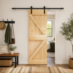 Concise Modern Sliding Door 70x210cm Pine Wood