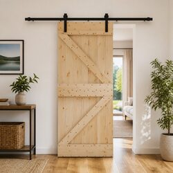 Efficient Sliding Door Design: Solid Pine Wood 85 x 210 cm